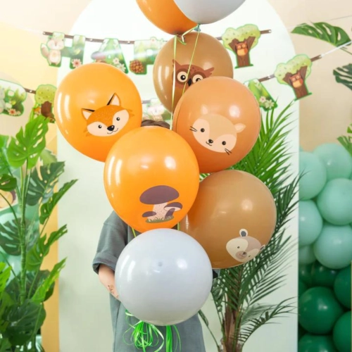 BALONY zwierzęta DEKORACJE URODZINOWE zestaw balonów URODZINY lateksowe 8szt